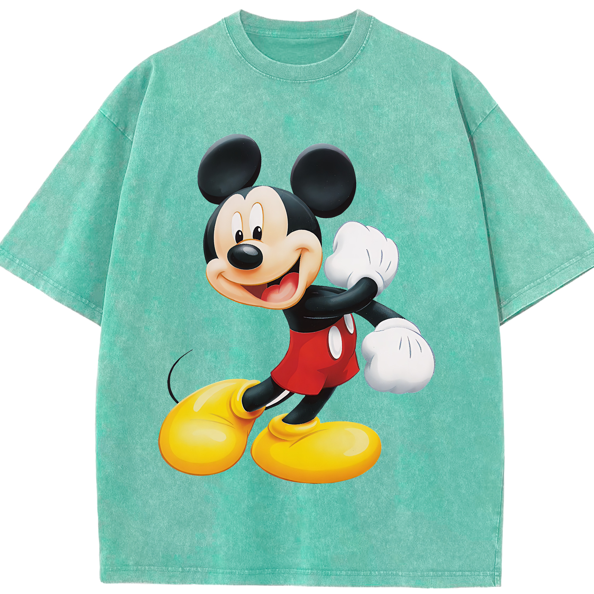 （画像用） ミッキーマウス Mickey Mouse 綿100% ヴィンテージ風 半袖Tシャツ（フロントプリント）